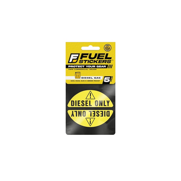 Diesel Label  for Fuel Cap:  Fleet Trucks, Box Truck, Van, Hvy-Dty, Ultra-Durable, 5PK